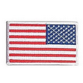 Reversed US Flag Embroidered Military Patch w/Gold Border